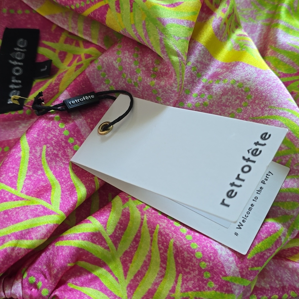 Retrofête silk palm dress - Picture 10 of 11